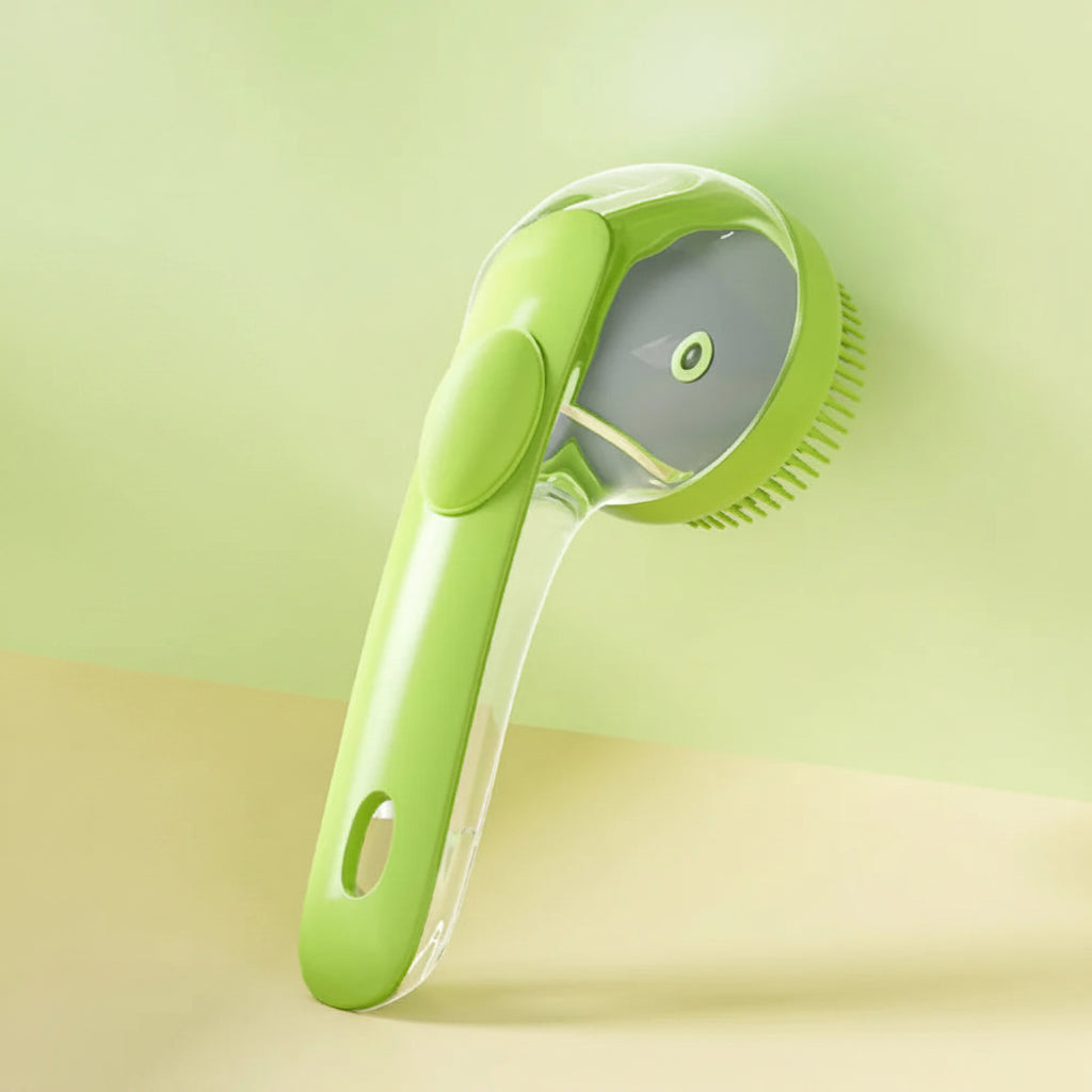 VelvetyPaws™ AquaShower Pro – Pommeau de Douche Brosse & Distributeur de Shampoing