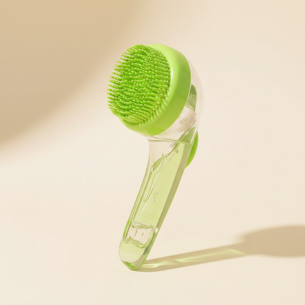VelvetyPaws™ AquaShower Pro – Pommeau de Douche Brosse & Distributeur de Shampoing