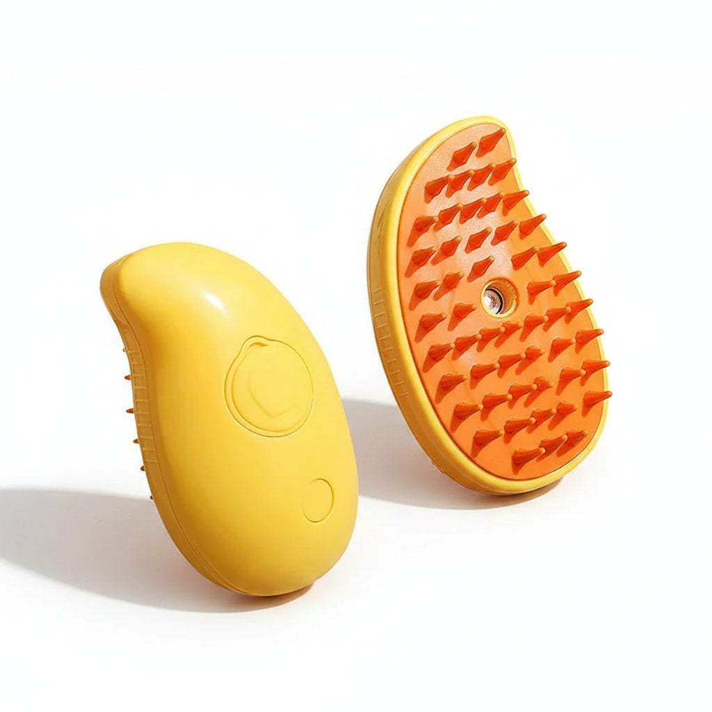 VelvetyPaws™ Brosse Anti-Poils Massage & Vapeur 3-en-1