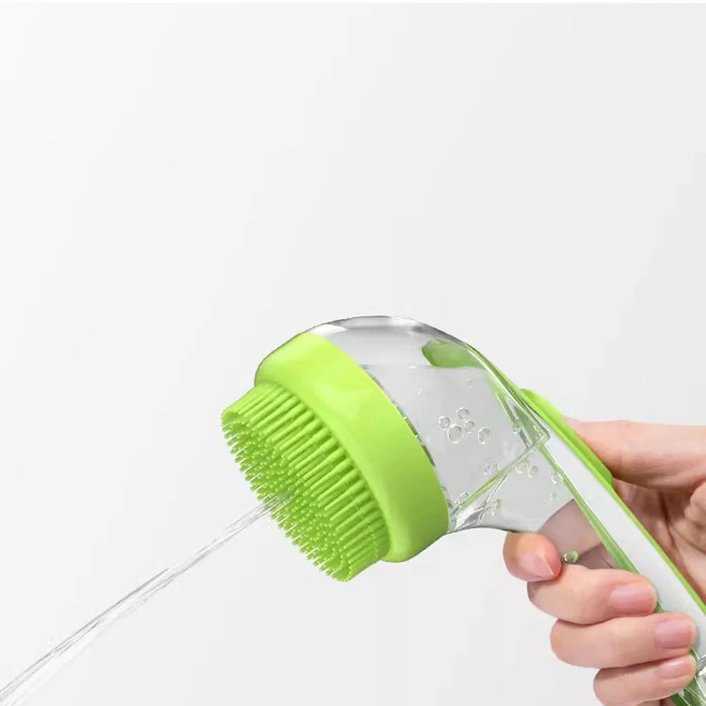 VelvetyPaws™ AquaShower Pro – Pommeau de Douche Brosse & Distributeur de Shampoing