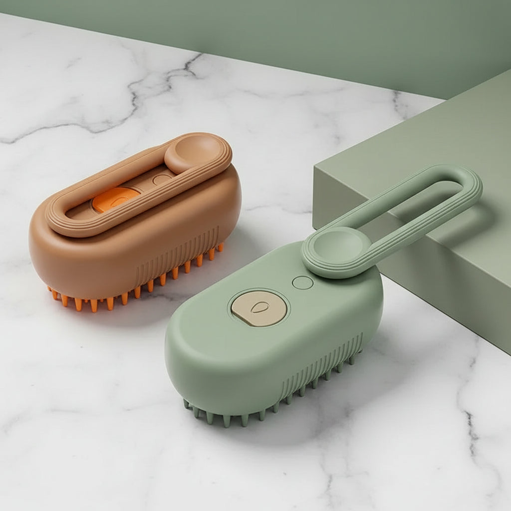 VelvetyPaws™ Brosse Anti-Poils Massage & Vapeur 3-en-1