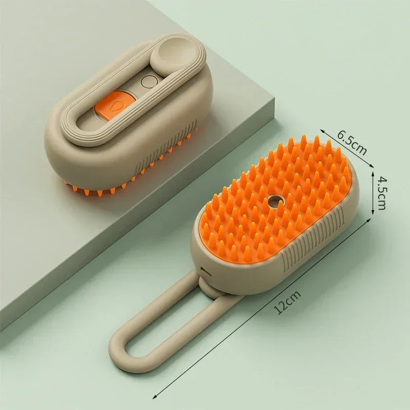 VelvetyPaws™ Brosse Anti-Poils Massage & Vapeur 3-en-1