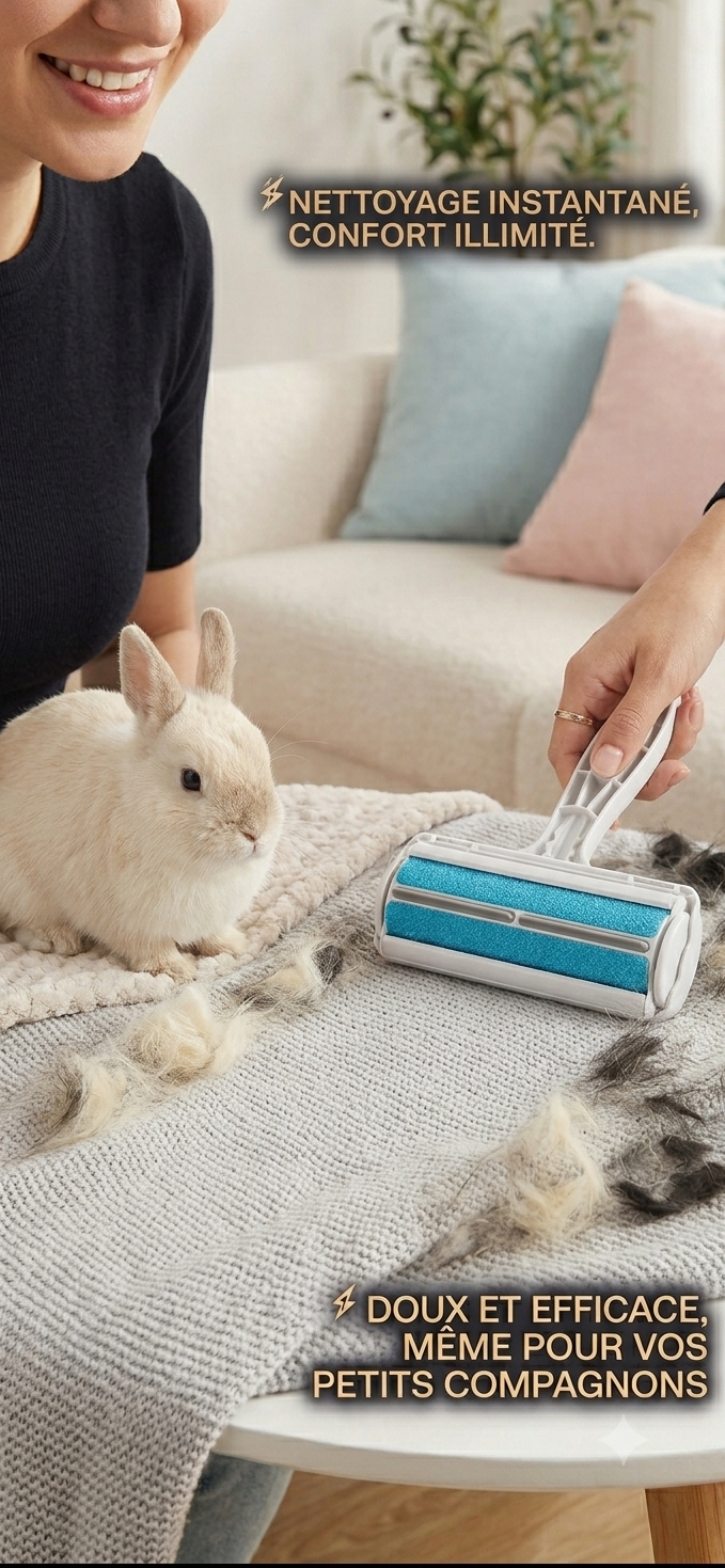 VelvetyPaws™ FurRoll Pro – Rouleau Anti-Poils